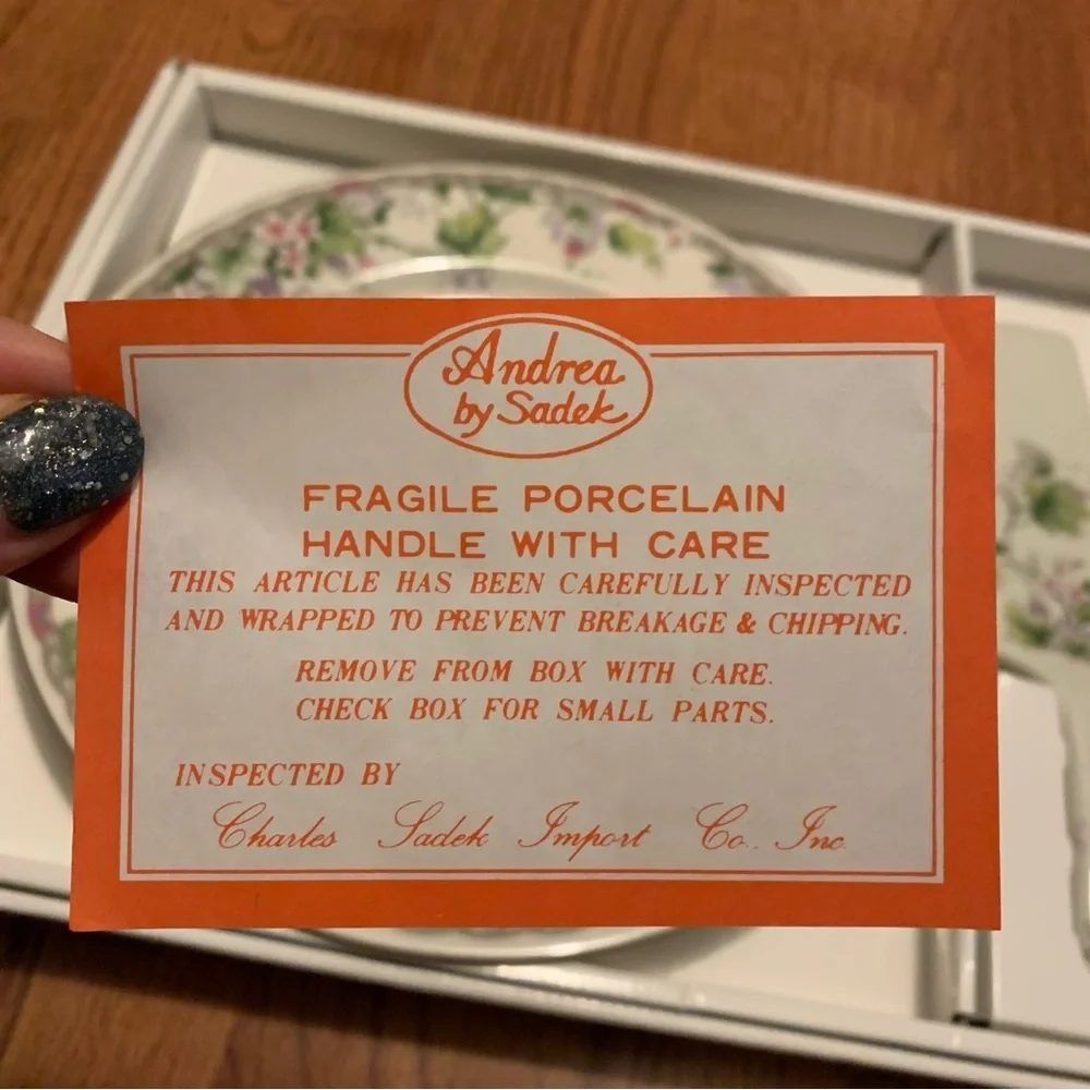NIB Andrea by Sadek Monica Cake Set Plate & Server 11" Dia Made in Japan - Picture 14 of 14